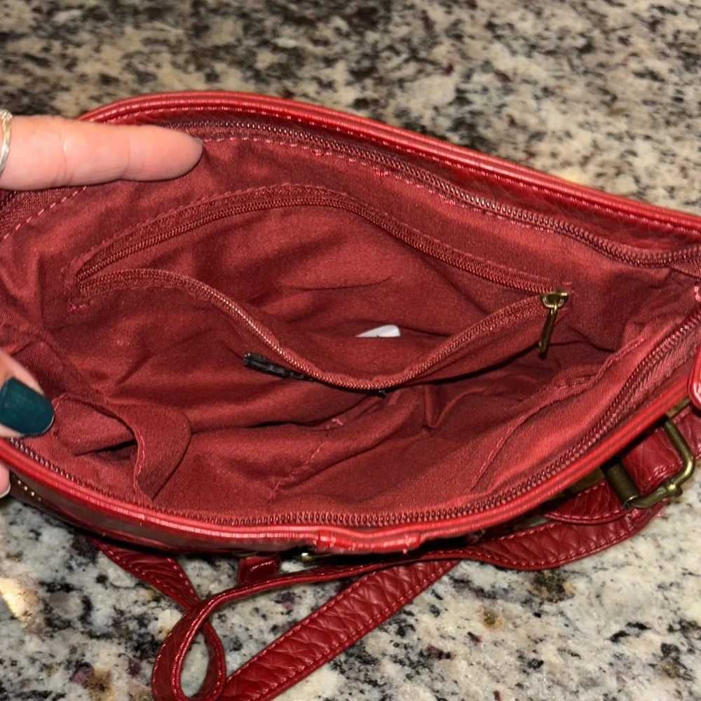 Red Leather Crossbody Bag